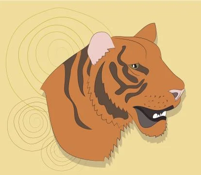 Portrait of a tiger on a background Stock Illustration