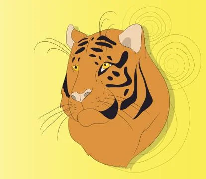 Portrait of a tiger on a background Stock Illustration