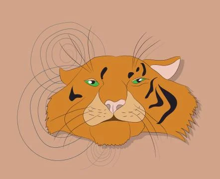 Portrait of a tiger on a background Stock-Illustration