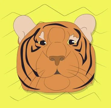 Portrait of a tiger on a background Stock Illustration