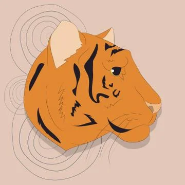 Portrait of a tiger on a background Stock-Illustration