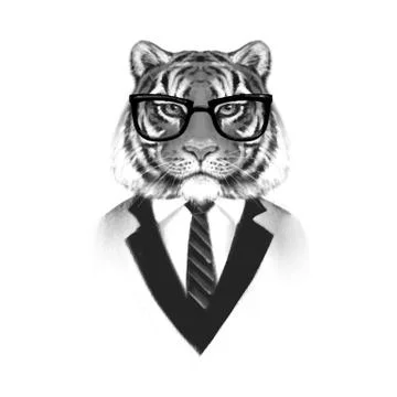 Portrait of Tiger in suit Stock-Illustration