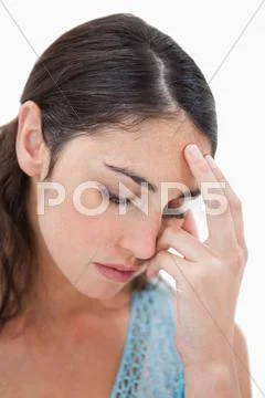 Portrait of a tired woman Stock Photos