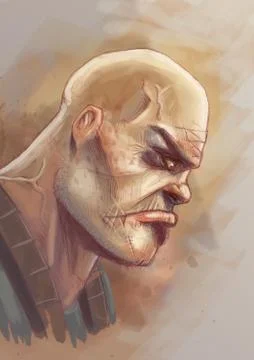 Portrait of a tough guy Stock Illustration