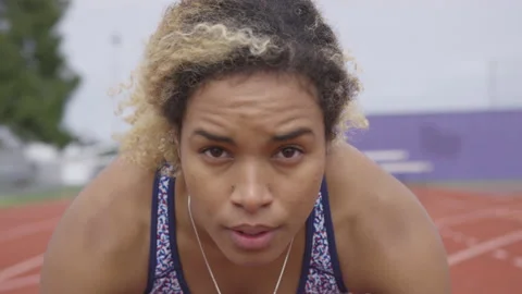 Portrait of a Track Athlete Stock Footage 208717495