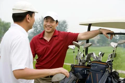 Portrait of Two Golfers Stock Photos