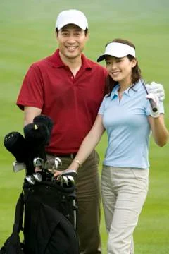 Portrait of Two Golfers Stock Photos