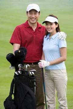 Portrait of Two Golfers Stock Photos