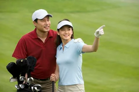 Portrait of Two Golfers Stock Photos