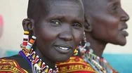 Portrait Of Two Maasai Women. Maasai Mara. Kenya. Africa Stock Footage