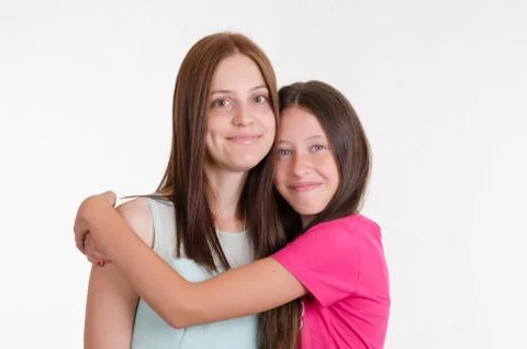 Portrait of two sisters Foto stock