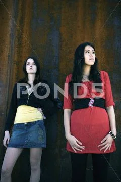 Portrait of two teens Stock Photos