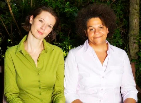 Portrait of two women Stock Photos