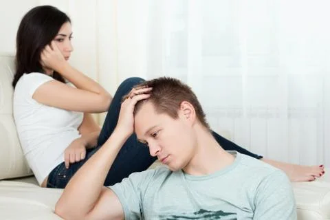 Portrait of unhappy couple having problems Stock Photos