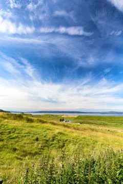 Portrait view of Fields on the Isle of Skye Stock Photos