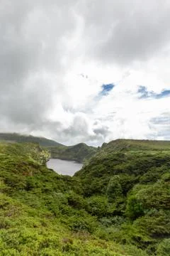 Portrait View of Lagoa Comprida Stock Photos