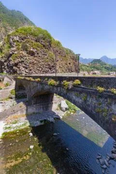 Portrait view of an old bridge Stock Photos