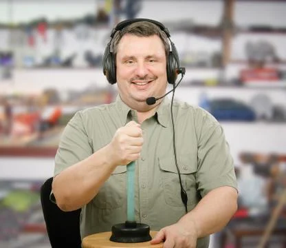 Portrait of virtual plumber Foto stock