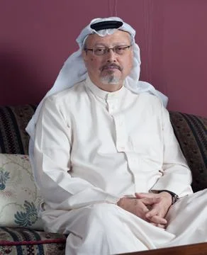 Portrait of - Washington Post's - Saudi journalist Jamal Khashoggi at his hom Stock Photos