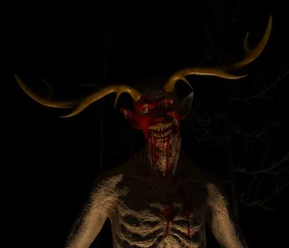 Portrait of a Wendigo Stock Illustration