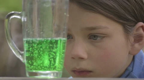 Portrait of a white-skinned boy with lemonade. Stock Footage 63552549