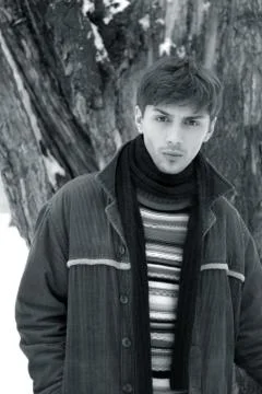 Portrait in the winter Stock Photos