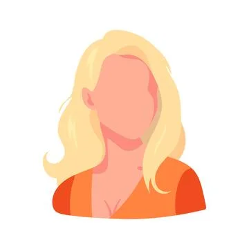 Portrait without a face. Beautiful white girl, woman blonde. isolated on wh.. Stock Illustration
