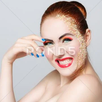 Portrait of a woman with emotions Stock Photos