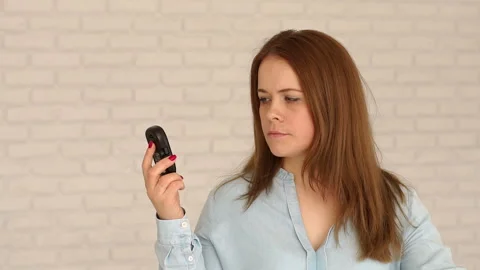 Portrait of a woman holding glucometer. High blood sugar. Hyperglycemia. Stock Footage 106933612