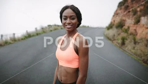 Portrait of a woman runner Stock Photos