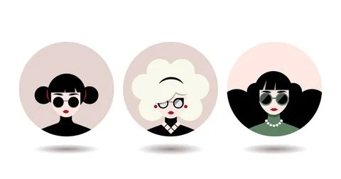 Portrait of women vector illustration Stock Illustration