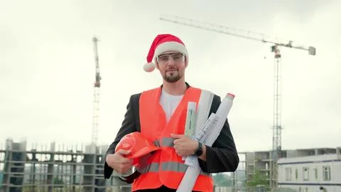 Portrait of worker checking process at construction site Stock Photos