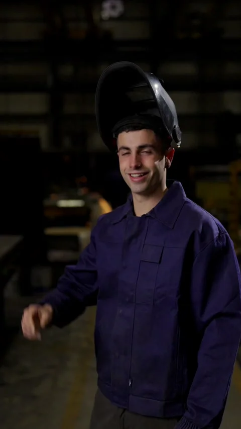 Portrait of worker in a factory Stock Footage 266459920