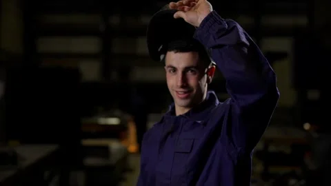 Portrait of worker in a factory Stock Footage 267306006