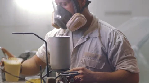 Portrait of worker in mask Stock Footage 90012988