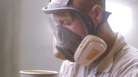 Portrait of worker in mask Stock Footage 90013023