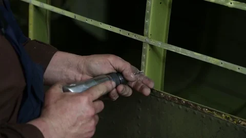 Portrait of a worker repairs powerful steam turbine. Stock Footage 81205883