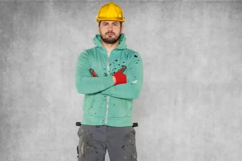 Portrait of a worker in work clothes Stock Photos