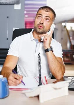 Portrait of a working man at printer studio Stock Photos