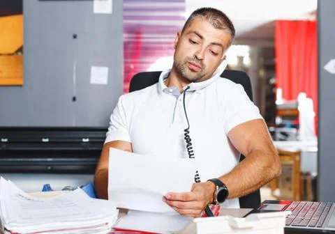 Portrait of a working man at printer studio Stock Photos
