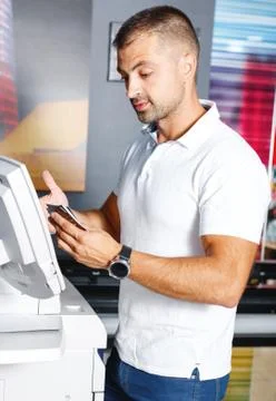 Portrait of a working man at printer studio Stock Photos
