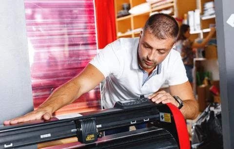 Portrait of a working man at printer studio Stock Photos