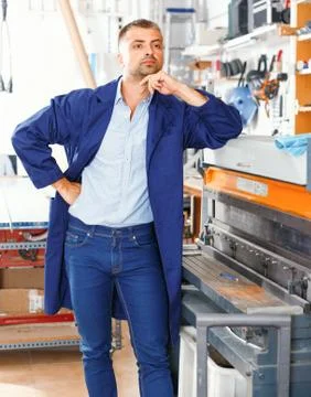 Portrait of a working man at printer studio Stock Photos