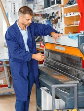 Portrait of a working man at printer studio Stock Photos