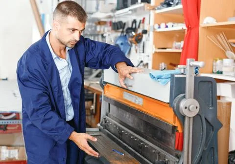 Portrait of a working man at printer studio Stock Photos