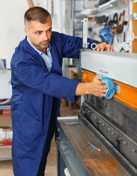 Portrait of a working man at printer studio Stock Photos