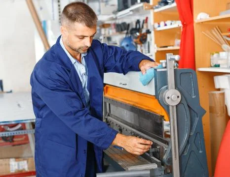 Portrait of a working man at printer studio Stock Photos