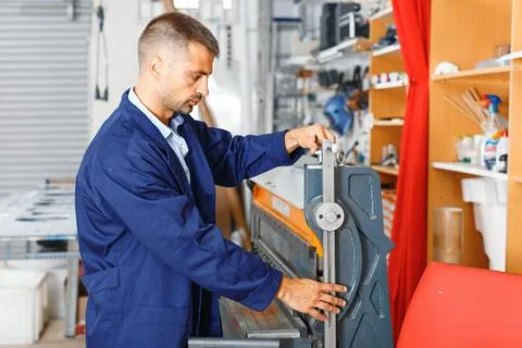 Portrait of a working man at printer studio Foto stock
