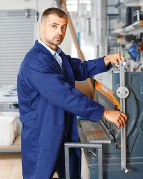 Portrait of a working man at printer studio Stock Photos