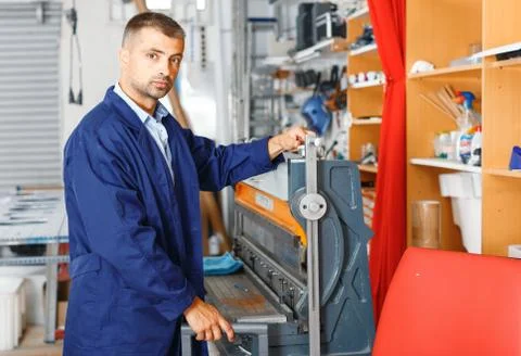 Portrait of a working man at printer studio Stock Photos